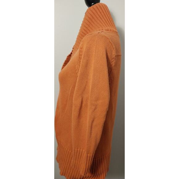 Autumn Burnt Orange Sweater Size L Preppy, Fall, Classy Cowl Collar Academic 🍁 - Picture 2 of 13
